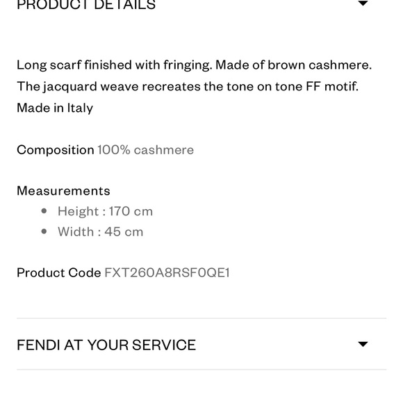 NWT Authentic Fendi Brown Cashmere Scarf - Picture 8 of 8